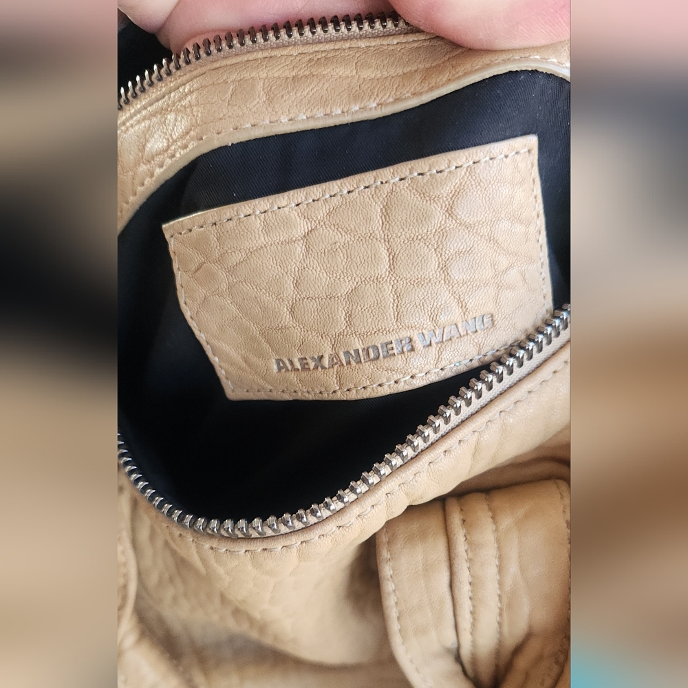 ALEXANDER WANG TAUPE LEATHER ROCCO TOP HANDLE SHOULDER STRAP BAG - Picture 10 of 10